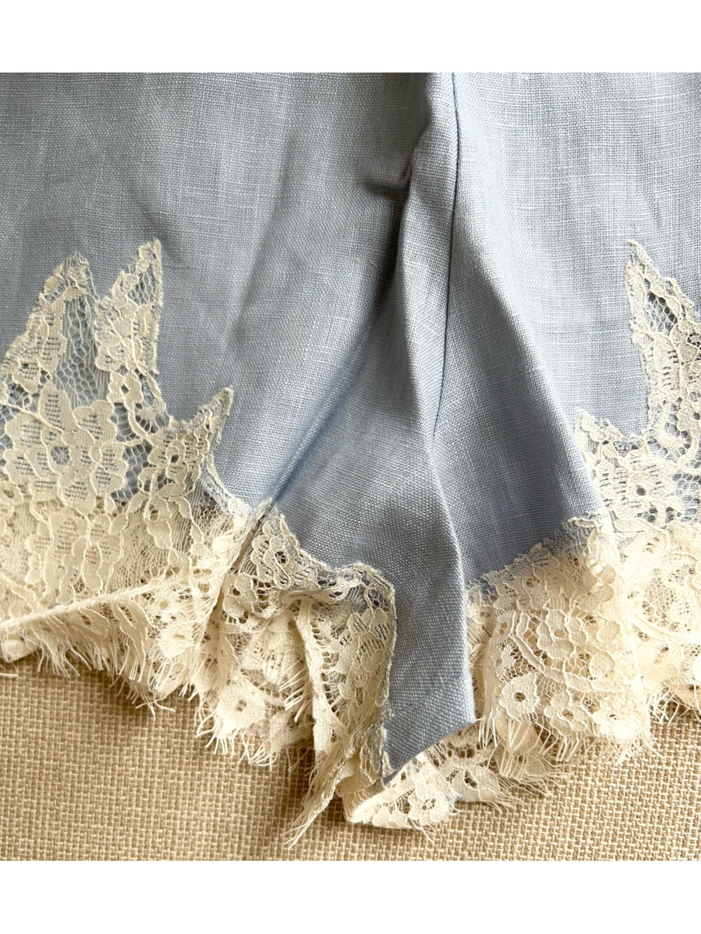Reformation Fern Linen Short - Cloud Blue Lace French Causal - Picture 7 of 9